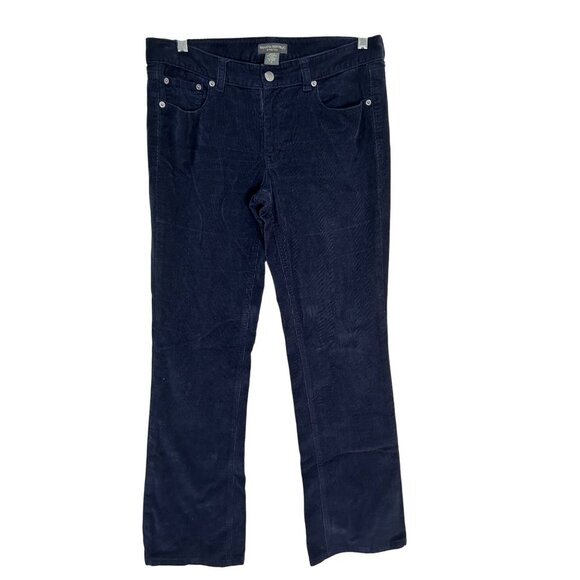Banana Republic Stretch Navy Blue Corduroy Low Rise Bootcut Pants Womens Size 6 - Picture 1 of 9